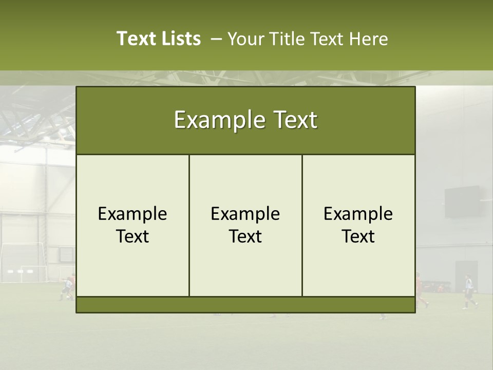 Game Of Football In Indoor Hall PowerPoint Template