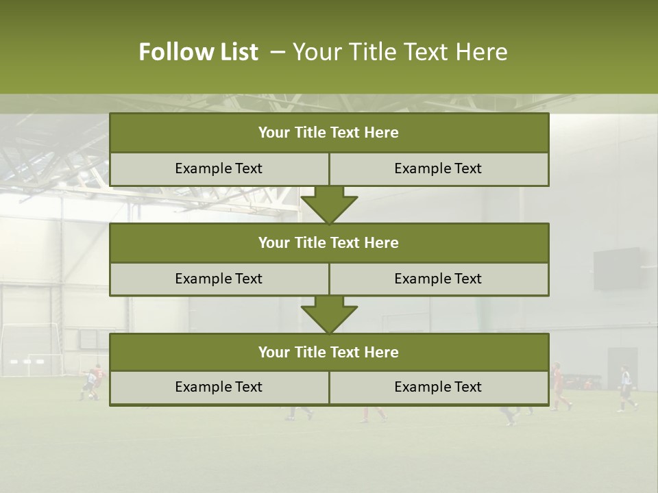 Game Of Football In Indoor Hall PowerPoint Template