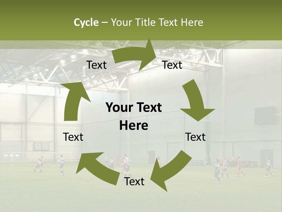 Game Of Football In Indoor Hall PowerPoint Template