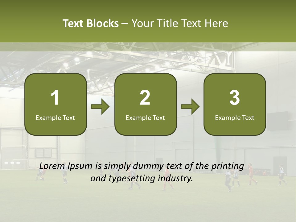 Game Of Football In Indoor Hall PowerPoint Template