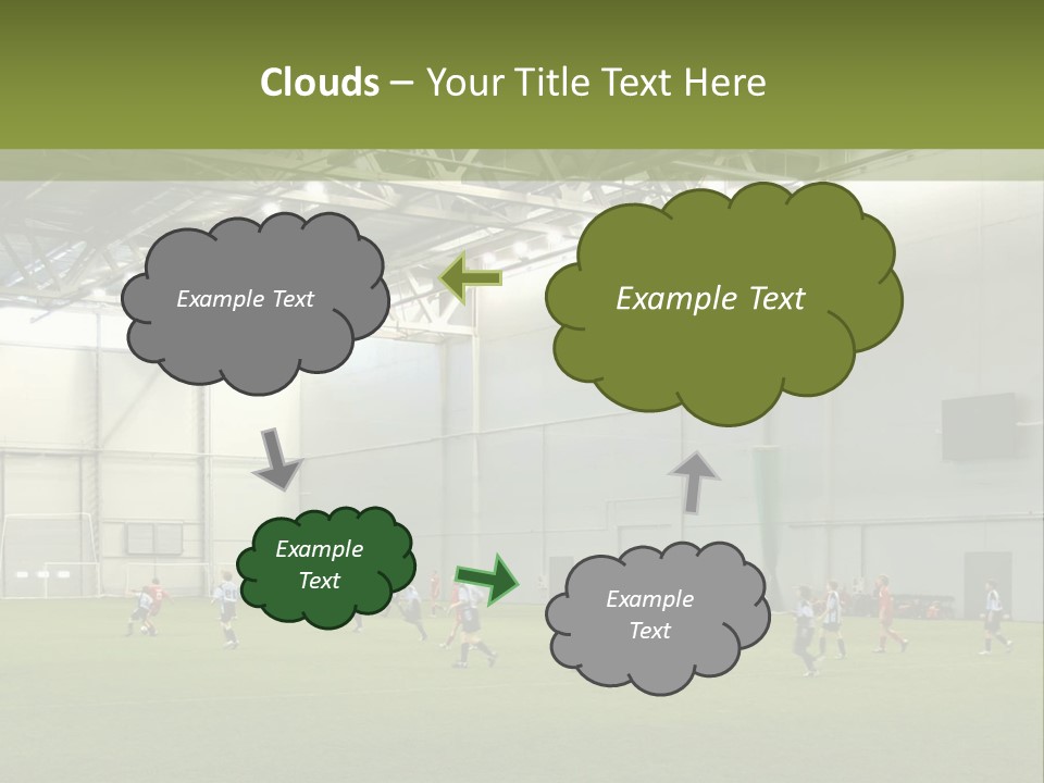 Game Of Football In Indoor Hall PowerPoint Template