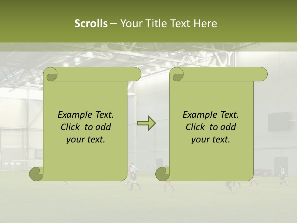 Game Of Football In Indoor Hall PowerPoint Template