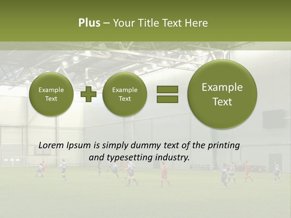 Game Of Football In Indoor Hall PowerPoint Template