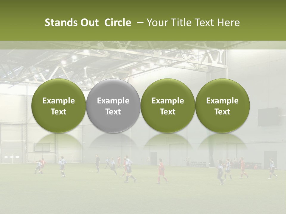 Game Of Football In Indoor Hall PowerPoint Template