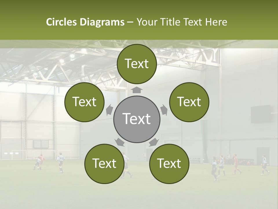 Game Of Football In Indoor Hall PowerPoint Template