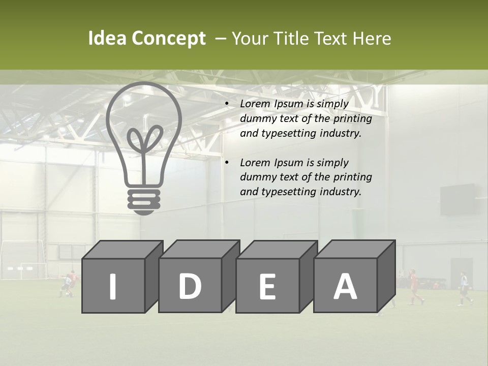 Game Of Football In Indoor Hall PowerPoint Template