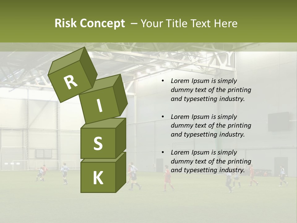 Game Of Football In Indoor Hall PowerPoint Template