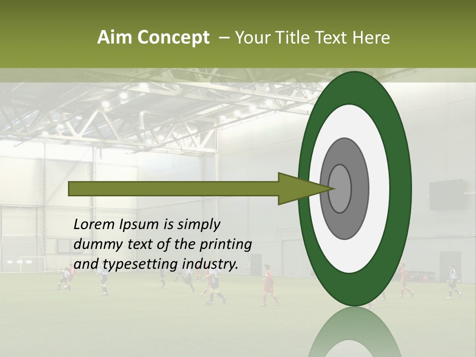 Game Of Football In Indoor Hall PowerPoint Template
