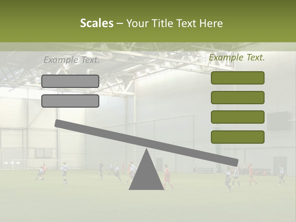 Game Of Football In Indoor Hall PowerPoint Template