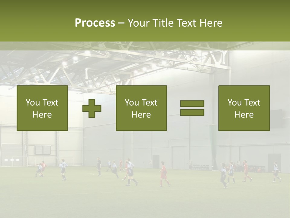 Game Of Football In Indoor Hall PowerPoint Template