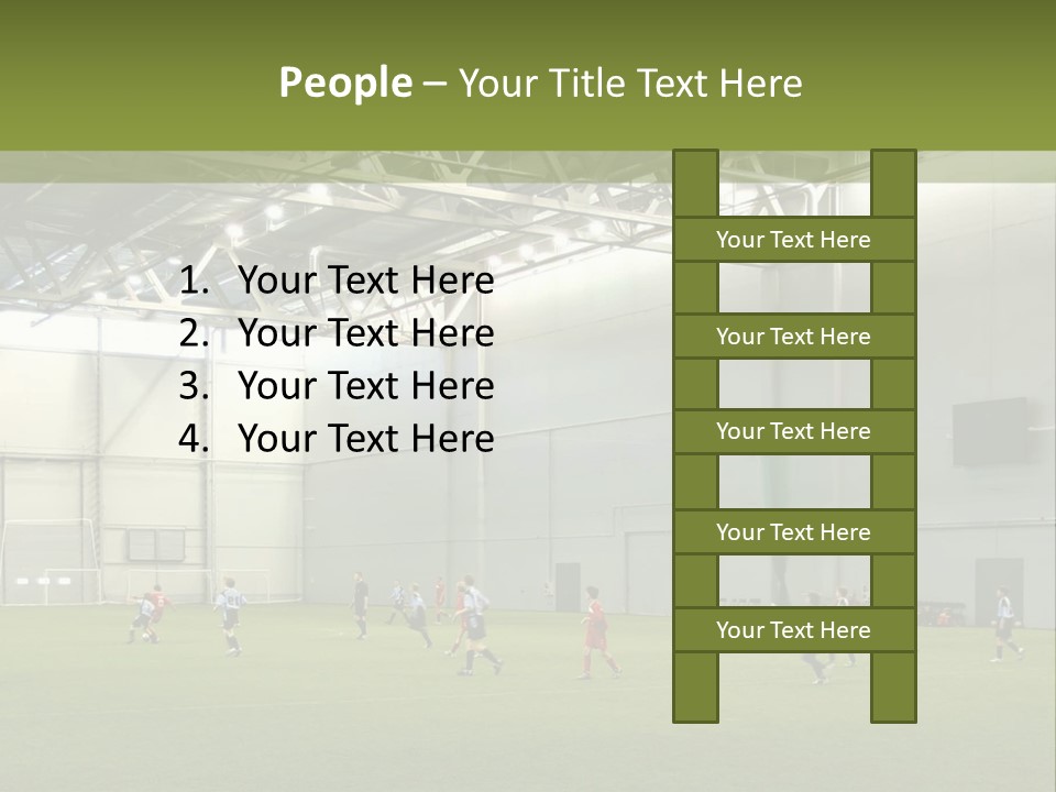 Game Of Football In Indoor Hall PowerPoint Template