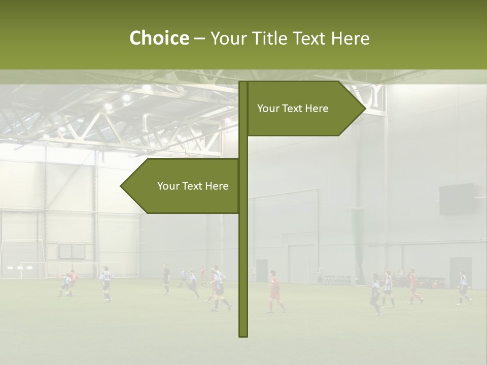 Game Of Football In Indoor Hall PowerPoint Template