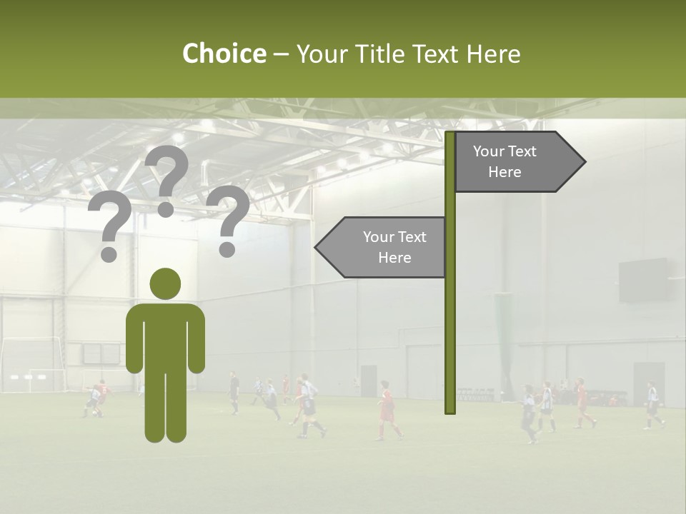 Game Of Football In Indoor Hall PowerPoint Template