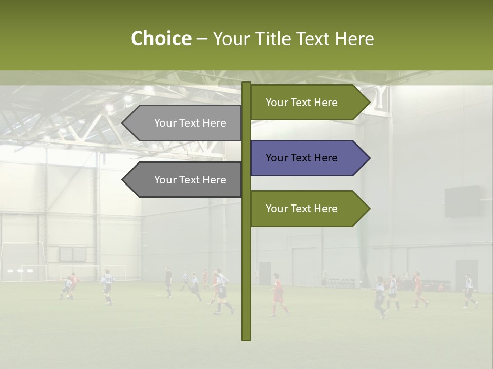 Game Of Football In Indoor Hall PowerPoint Template