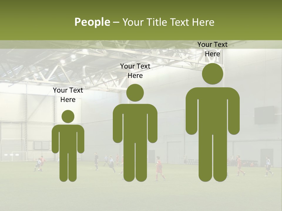 Game Of Football In Indoor Hall PowerPoint Template