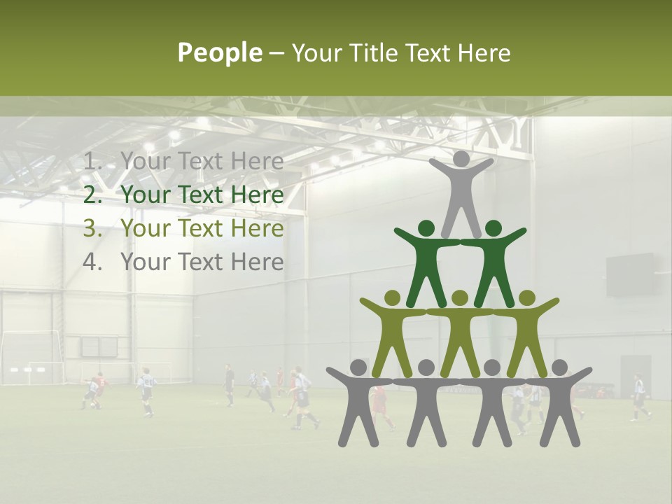 Game Of Football In Indoor Hall PowerPoint Template