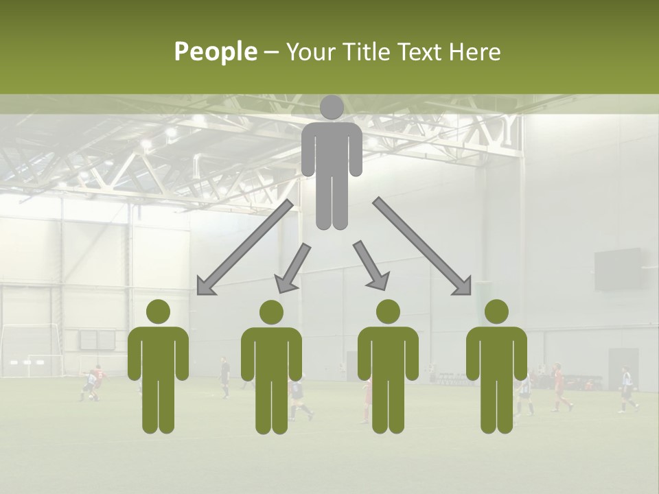 Game Of Football In Indoor Hall PowerPoint Template