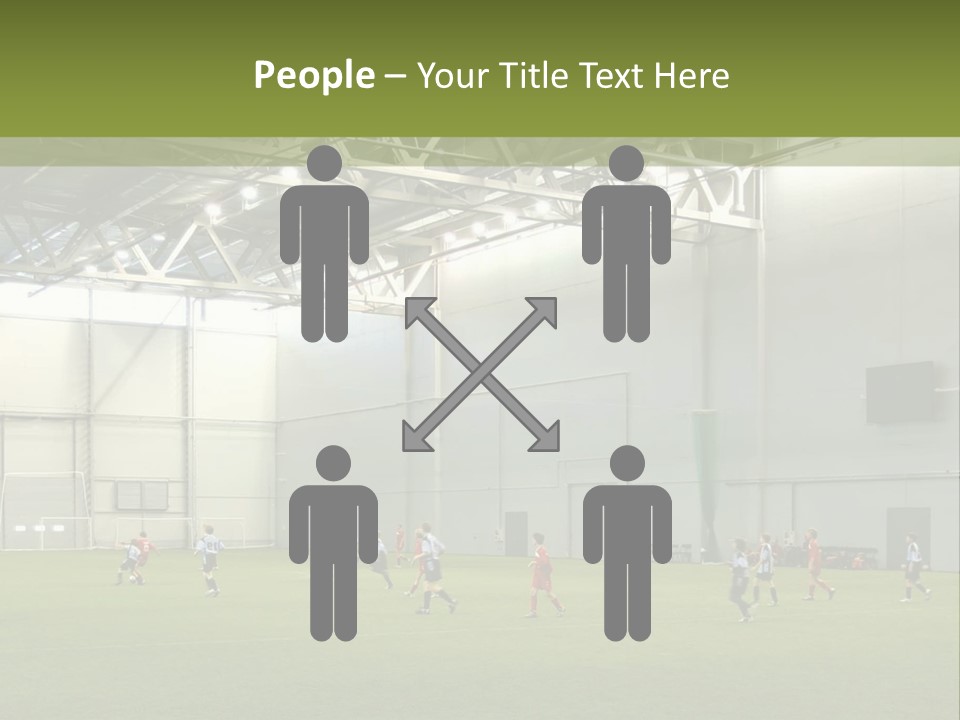 Game Of Football In Indoor Hall PowerPoint Template