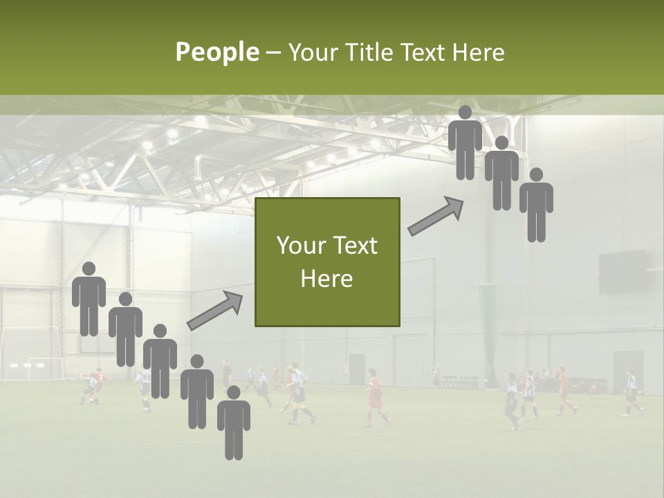 Game Of Football In Indoor Hall PowerPoint Template