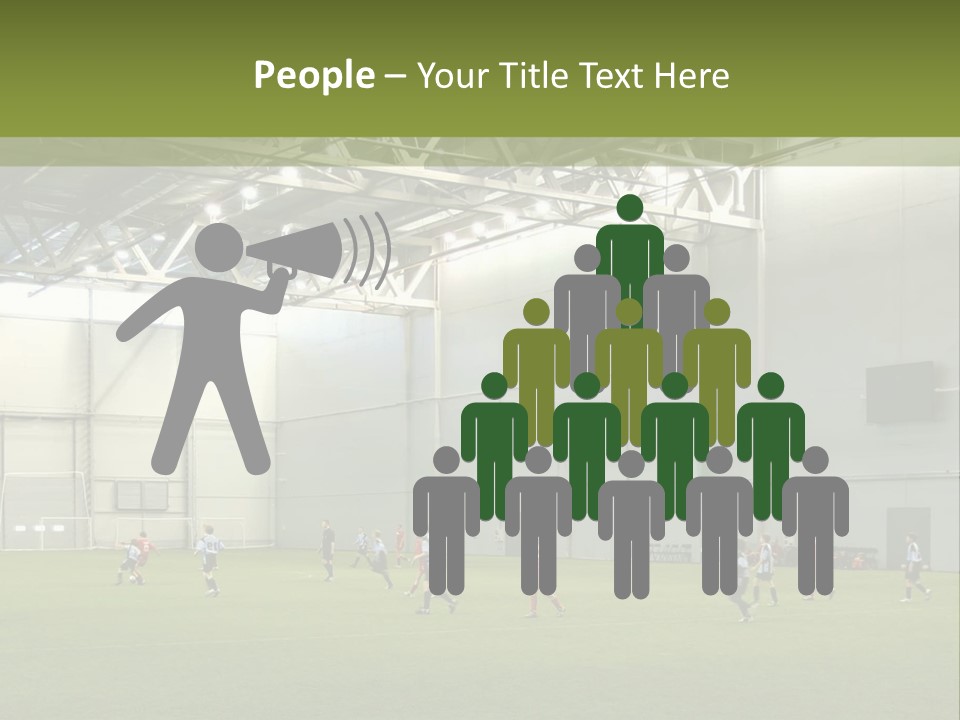 Game Of Football In Indoor Hall PowerPoint Template