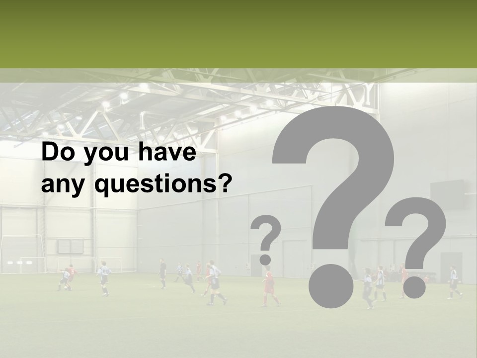 Game Of Football In Indoor Hall PowerPoint Template