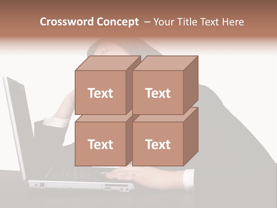 Young Businesswoman Asleep At Her Computer PowerPoint Template