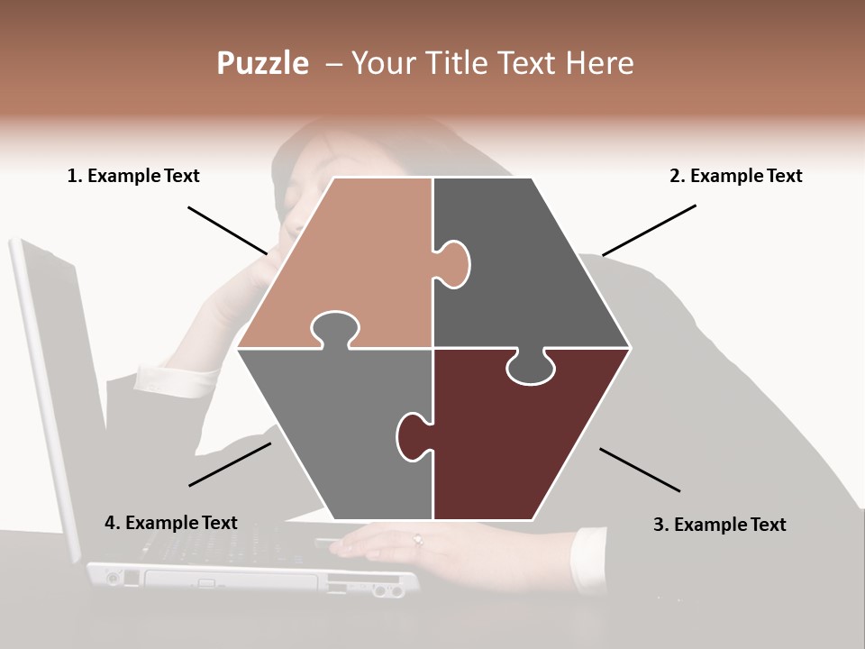 Young Businesswoman Asleep At Her Computer PowerPoint Template