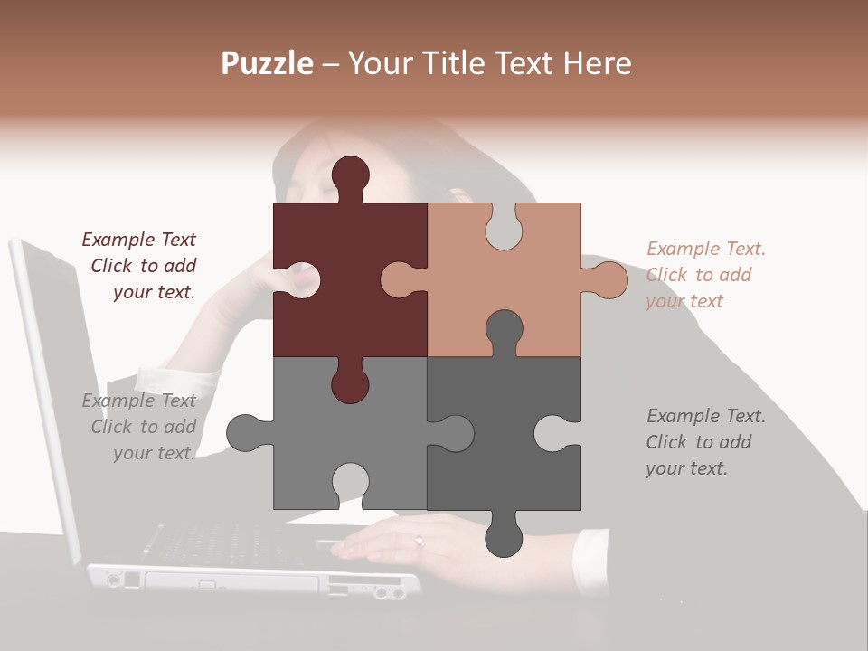 Young Businesswoman Asleep At Her Computer PowerPoint Template