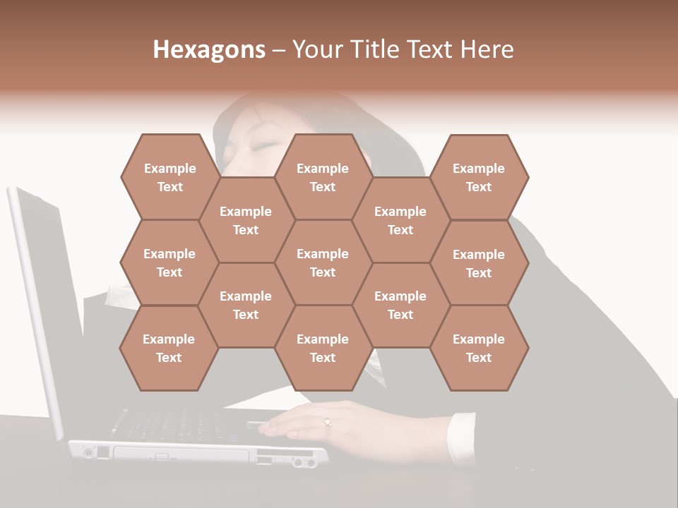 Young Businesswoman Asleep At Her Computer PowerPoint Template