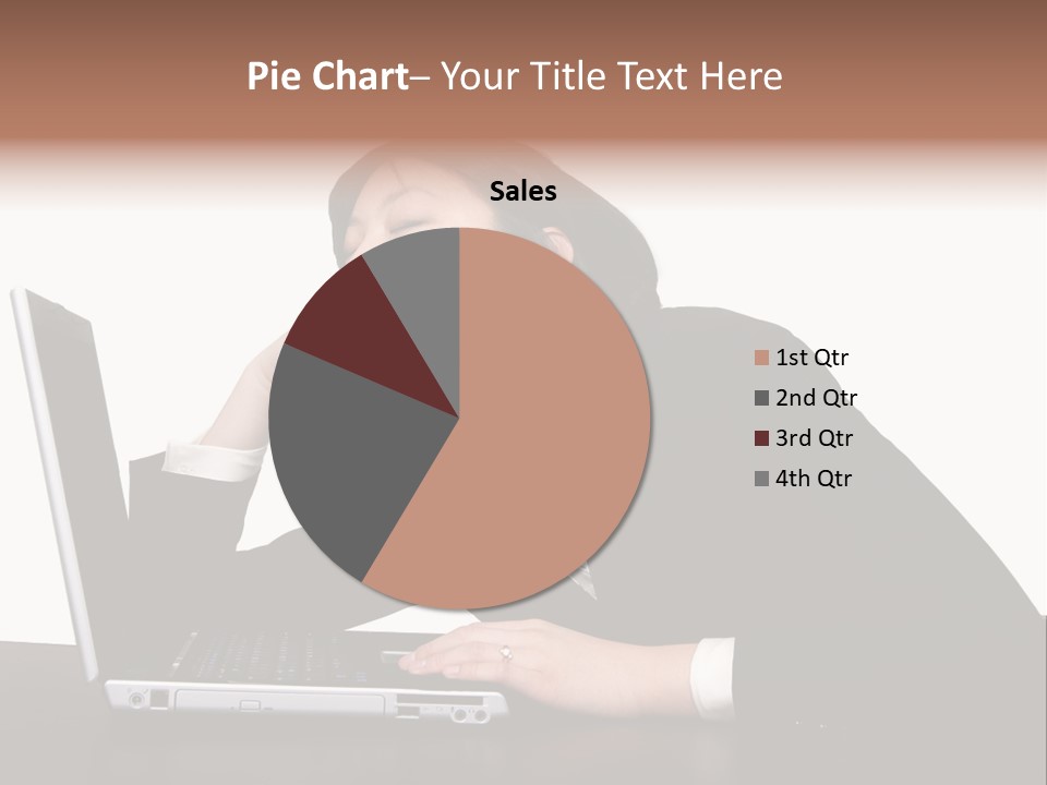 Young Businesswoman Asleep At Her Computer PowerPoint Template