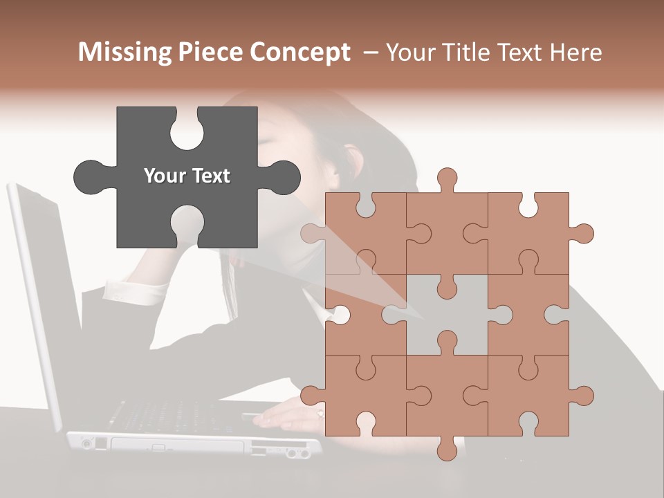 Young Businesswoman Asleep At Her Computer PowerPoint Template