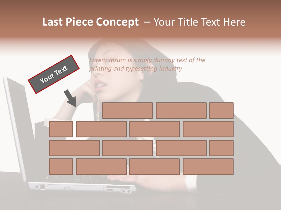 Young Businesswoman Asleep At Her Computer PowerPoint Template