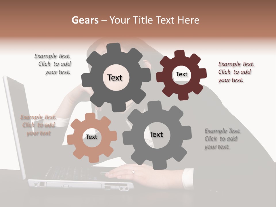 Young Businesswoman Asleep At Her Computer PowerPoint Template