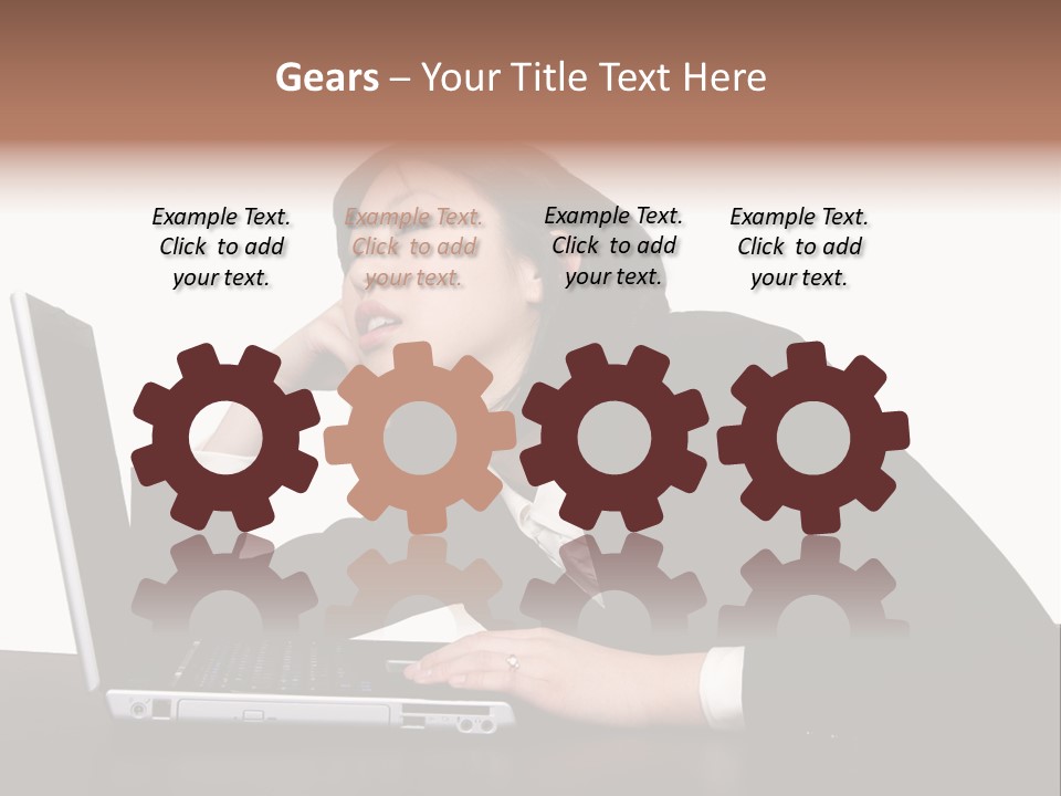 Young Businesswoman Asleep At Her Computer PowerPoint Template