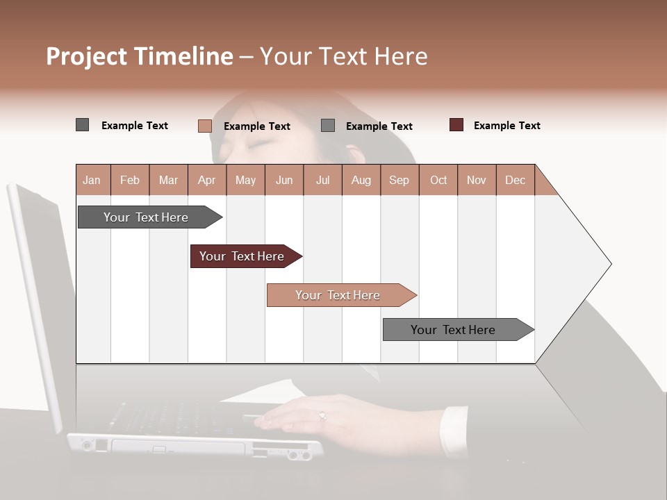 Young Businesswoman Asleep At Her Computer PowerPoint Template