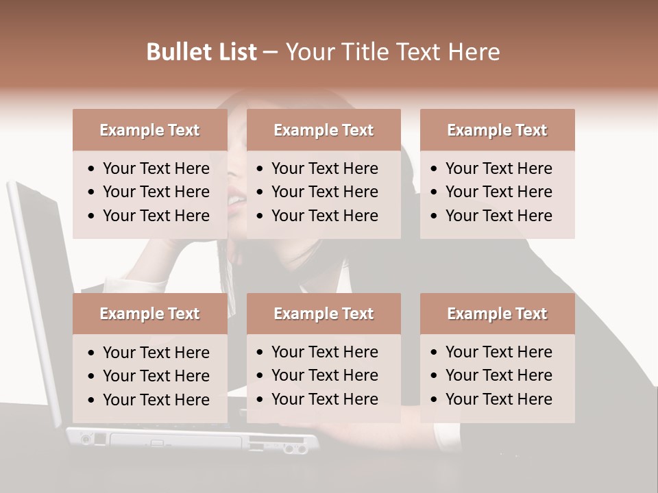 Young Businesswoman Asleep At Her Computer PowerPoint Template