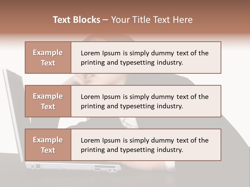 Young Businesswoman Asleep At Her Computer PowerPoint Template