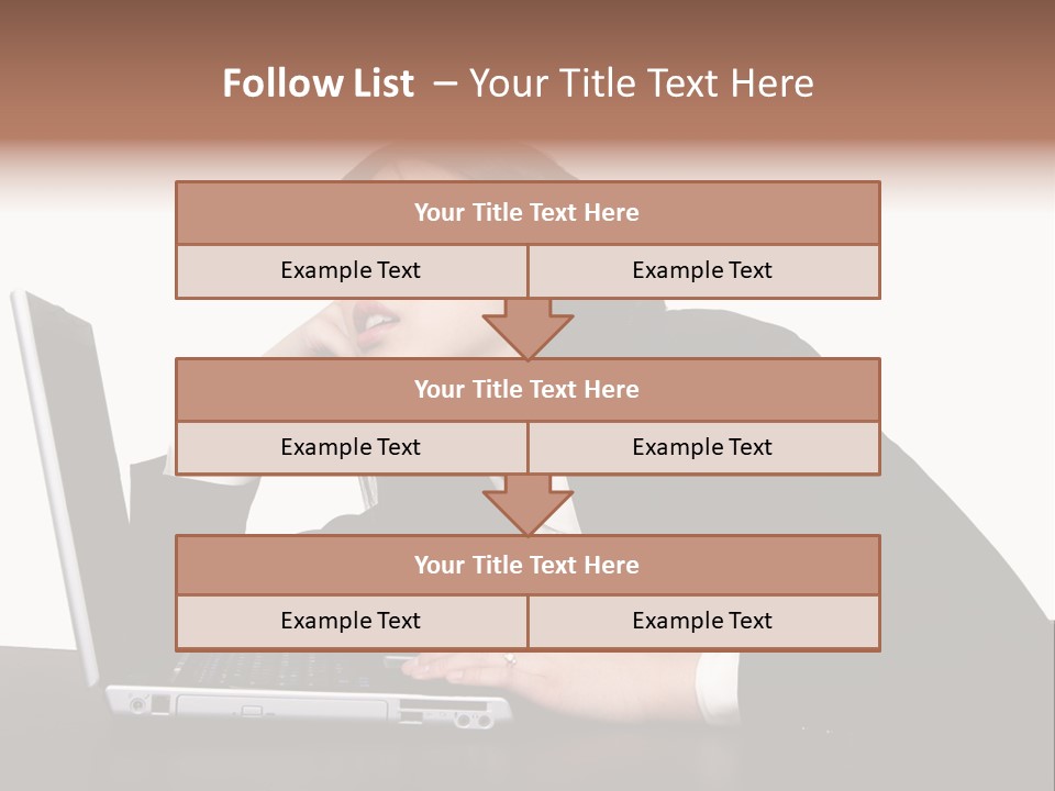 Young Businesswoman Asleep At Her Computer PowerPoint Template