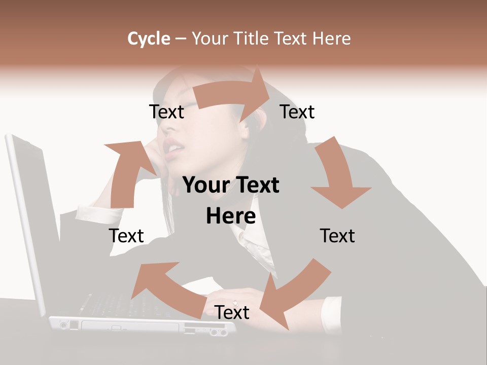 Young Businesswoman Asleep At Her Computer PowerPoint Template