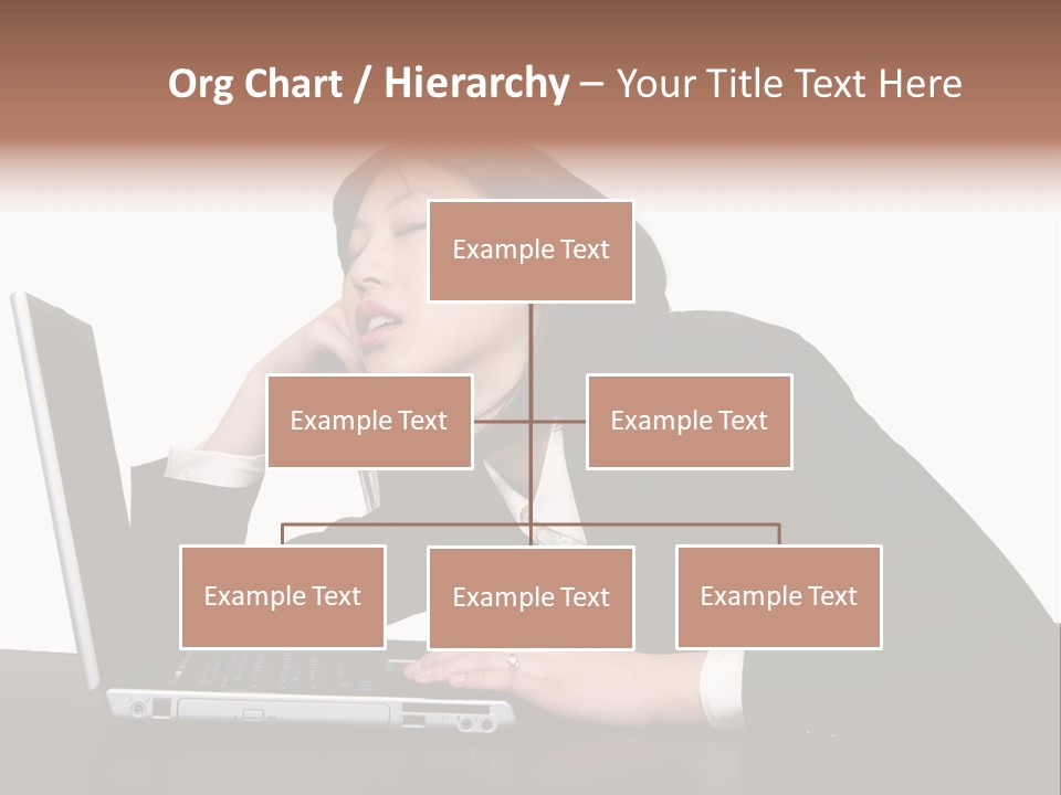 Young Businesswoman Asleep At Her Computer PowerPoint Template