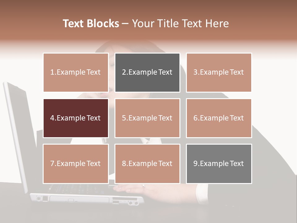 Young Businesswoman Asleep At Her Computer PowerPoint Template