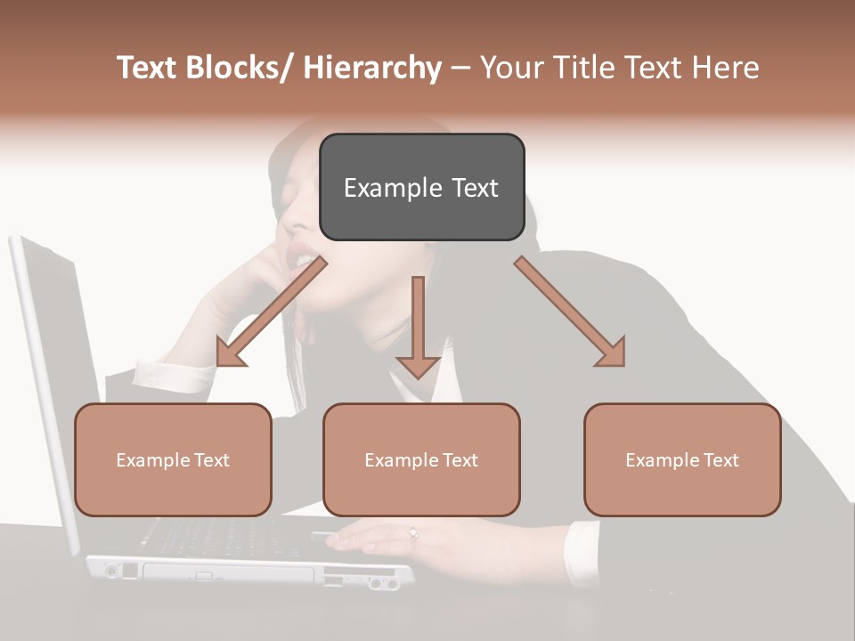 Young Businesswoman Asleep At Her Computer PowerPoint Template