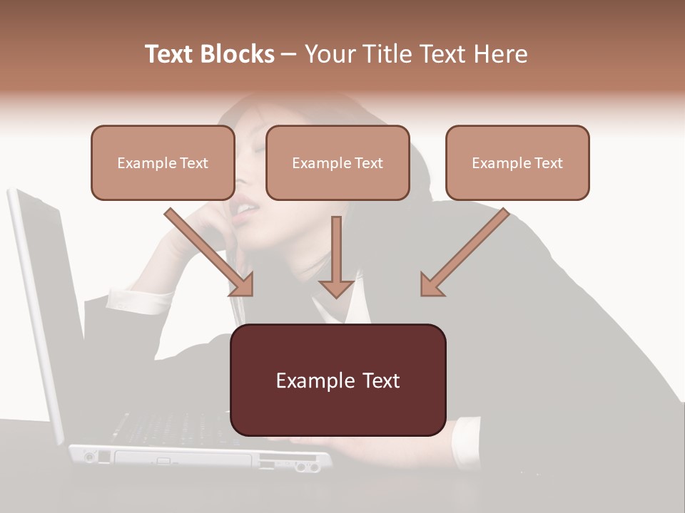 Young Businesswoman Asleep At Her Computer PowerPoint Template