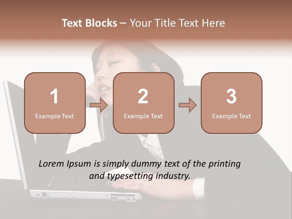 Young Businesswoman Asleep At Her Computer PowerPoint Template