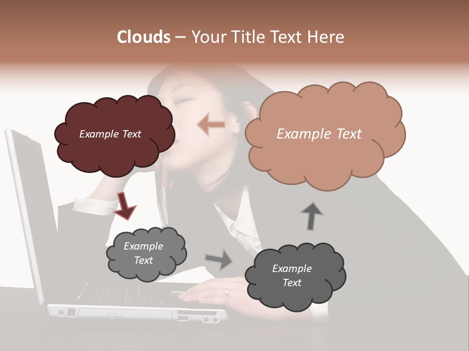 Young Businesswoman Asleep At Her Computer PowerPoint Template