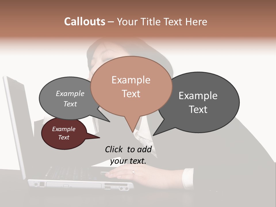 Young Businesswoman Asleep At Her Computer PowerPoint Template