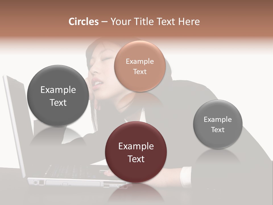 Young Businesswoman Asleep At Her Computer PowerPoint Template