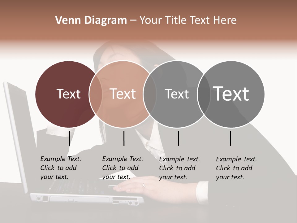 Young Businesswoman Asleep At Her Computer PowerPoint Template