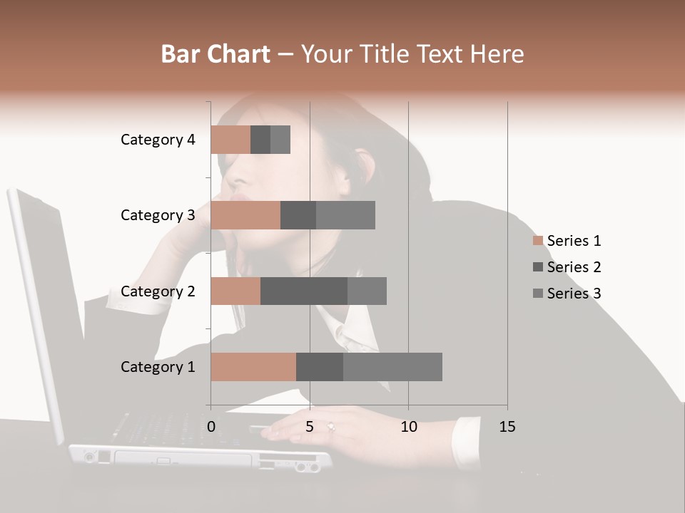 Young Businesswoman Asleep At Her Computer PowerPoint Template