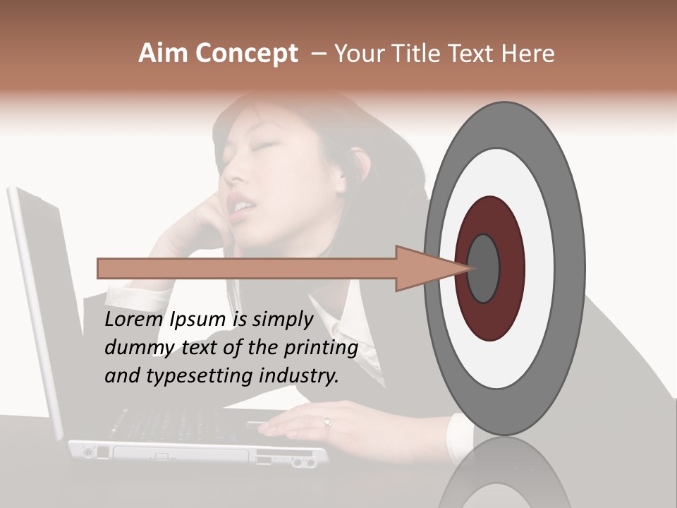 Young Businesswoman Asleep At Her Computer PowerPoint Template